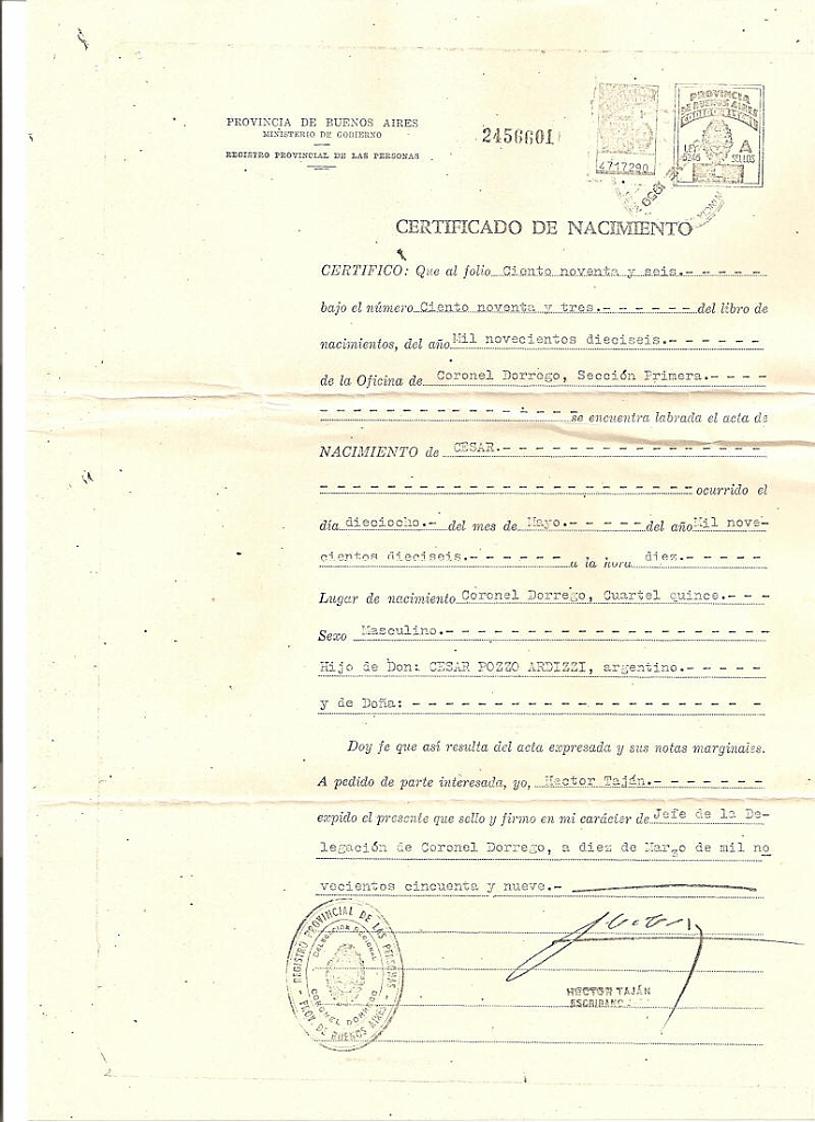 Doc Nacimiento Cesar Pozzo 1916 1